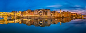 Sunset panorama of the riverside in Florence, Italy Sunset panorama of the riverside in Florence, Italy